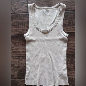 Aerie Beige Ribbed Tank Top